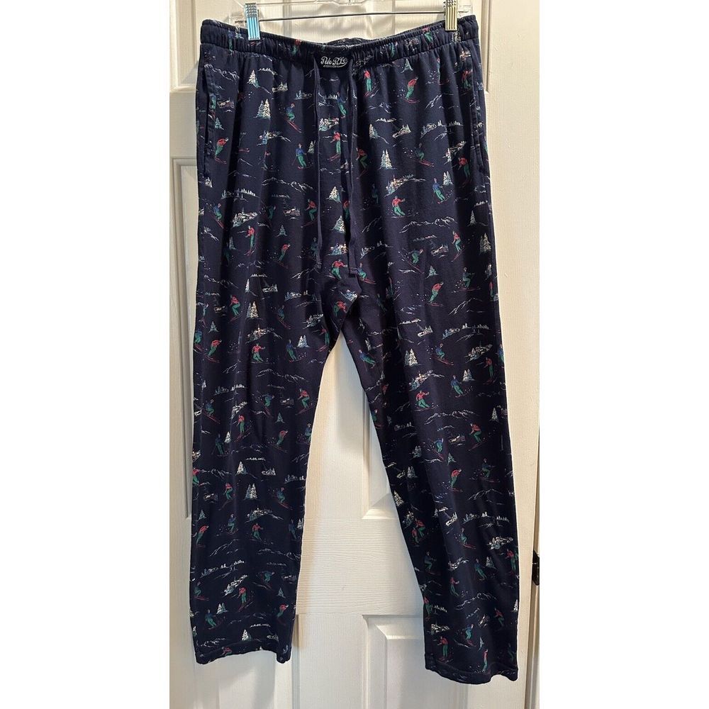 Polo Ralph Lauren Mens Sleepwear Tapered Leg Pant Size L, Ski Graphic, Exc Cond!